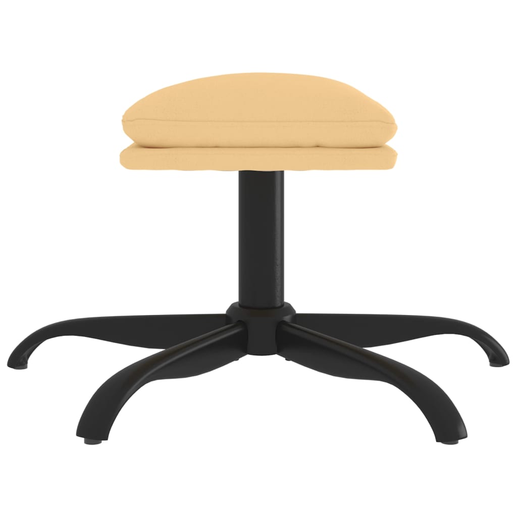 vidaXL Υποπόδιο Κρεμ 60x60x36 εκ. από Ύφασμα Μικροϊνών