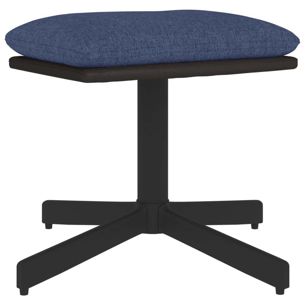 vidaXL Υποπόδιο Μπλε 60x60x36 εκ. Ύφασμα & Συνθετικό Δέρμα