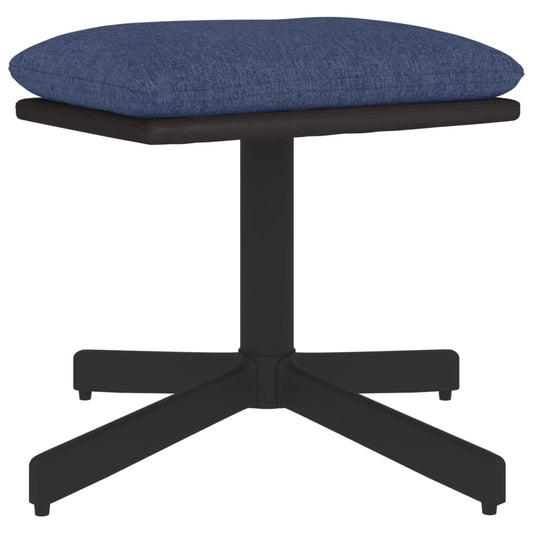 vidaXL Υποπόδιο Μπλε 60x60x36 εκ. Ύφασμα & Συνθετικό Δέρμα