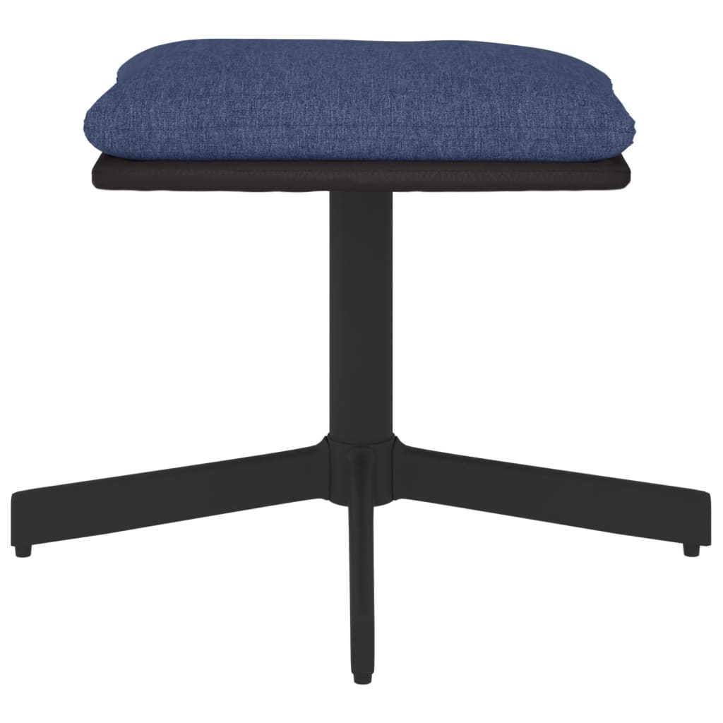 vidaXL Υποπόδιο Μπλε 60x60x36 εκ. Ύφασμα & Συνθετικό Δέρμα