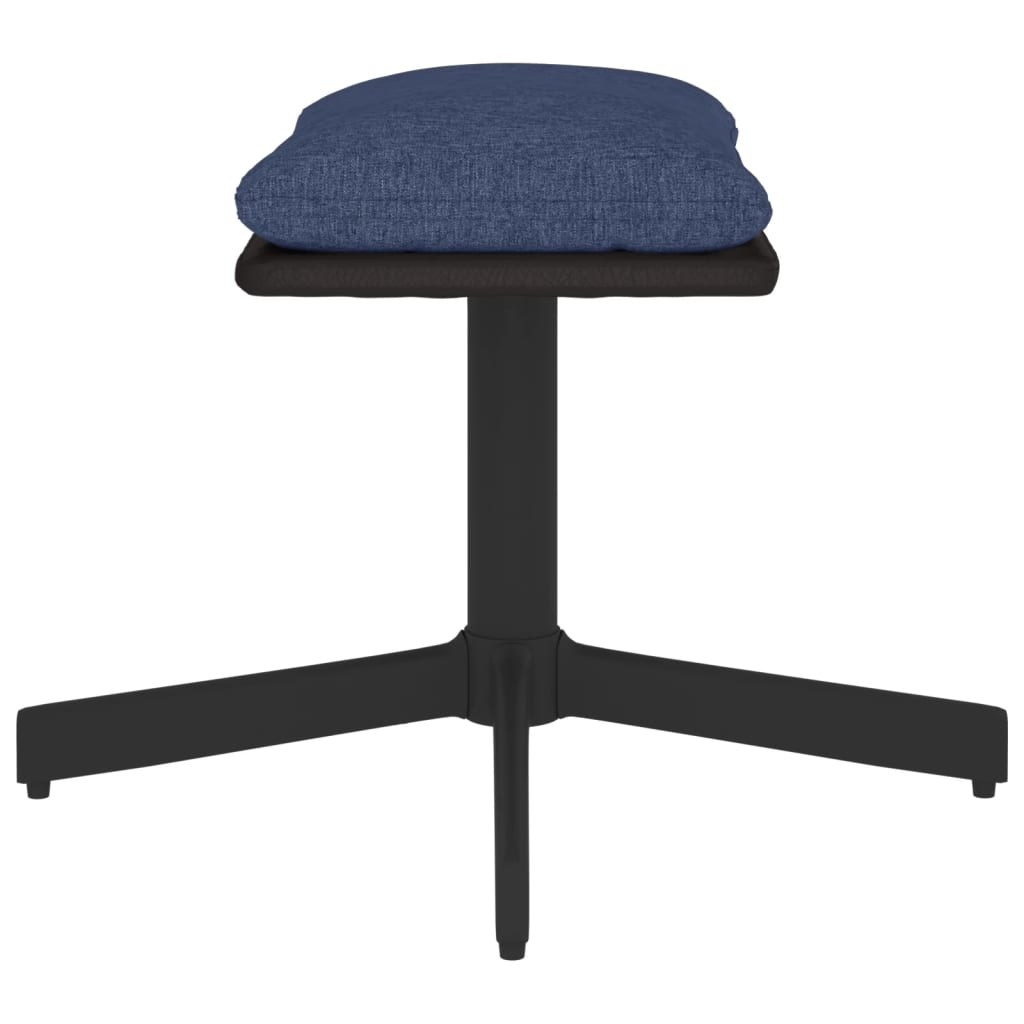 vidaXL Υποπόδιο Μπλε 60x60x36 εκ. Ύφασμα & Συνθετικό Δέρμα