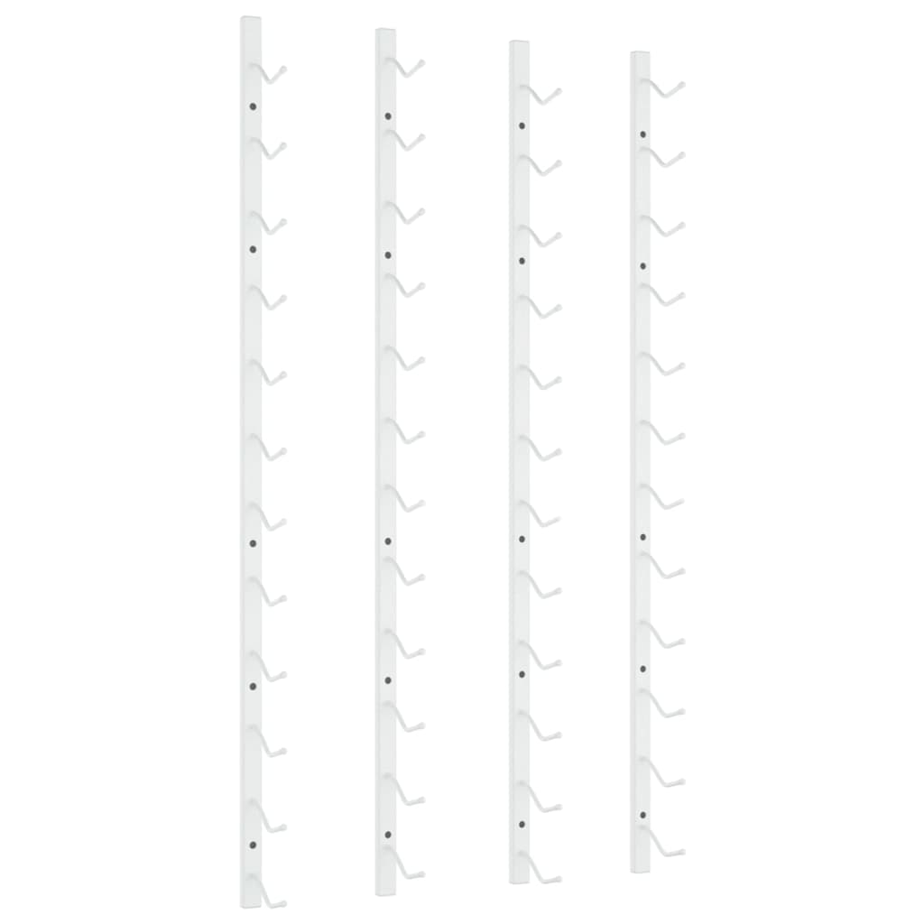 vidaXL Ραφιέρες Κρασιών Τοίχου για 12 Φιάλες 2 τεμ. Λευκές Σιδερένιες