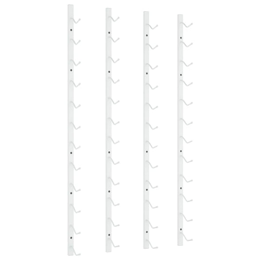 vidaXL Ραφιέρες Κρασιών Τοίχου για 12 Φιάλες 2 τεμ. Λευκές Σιδερένιες