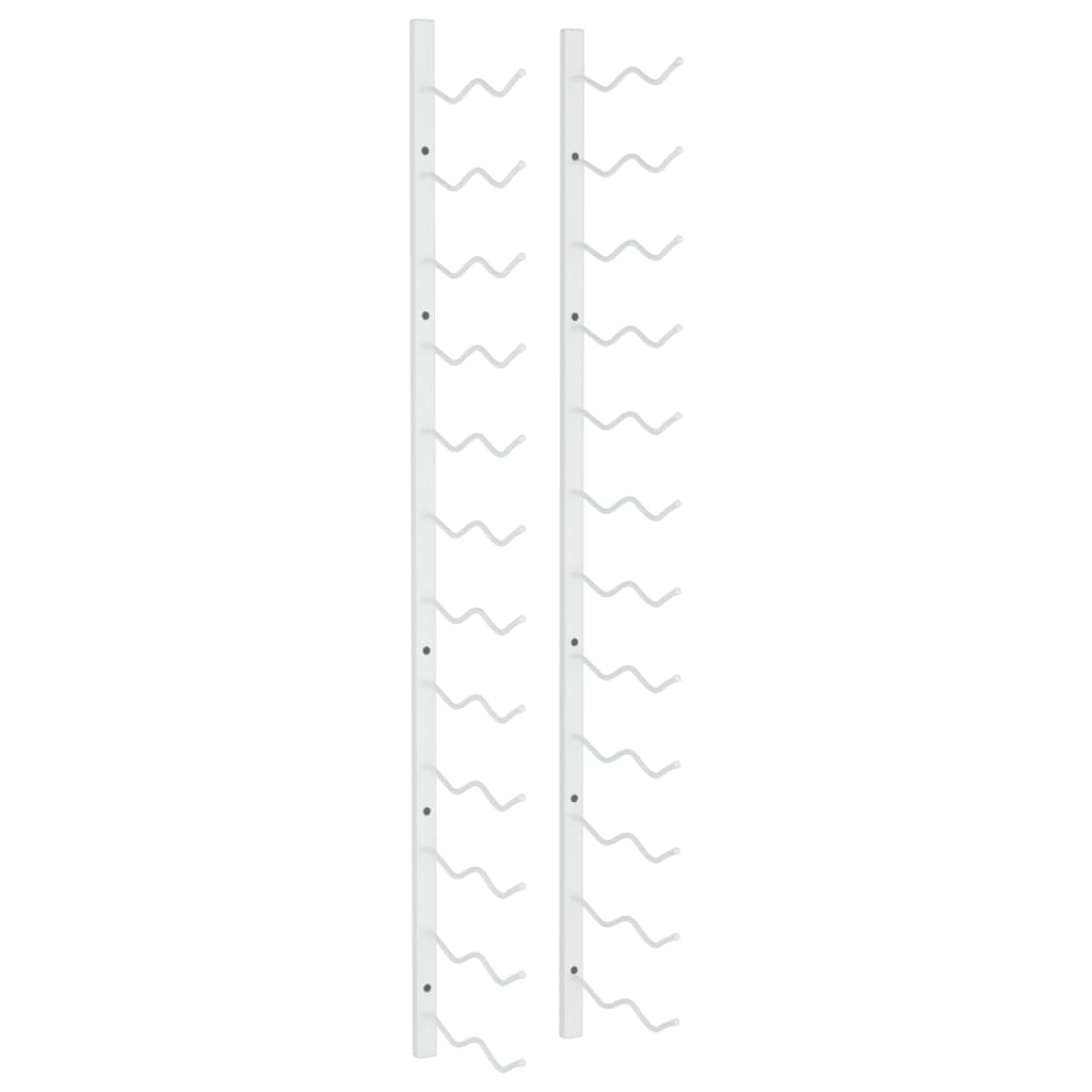 vidaXL Ραφιέρα Κρασιών Τοίχου για 24 Φιάλες Λευκή Σιδερένια