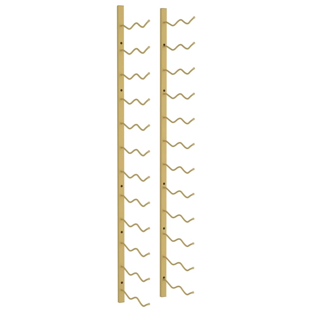 vidaXL Ραφιέρα Κρασιών Τοίχου για 24 Φιάλες Χρυσή Σιδερένια