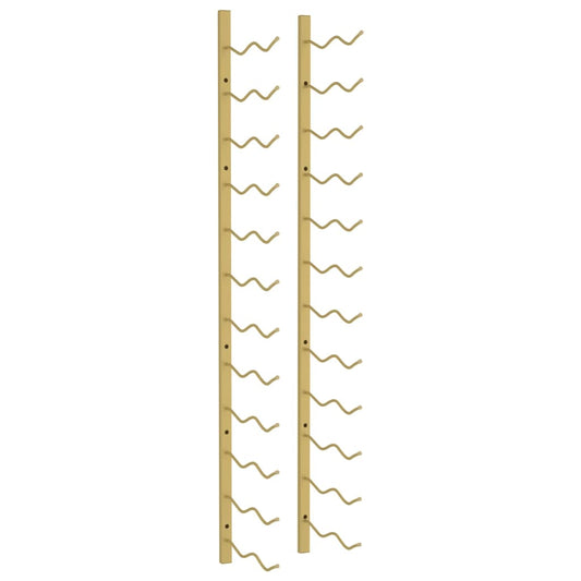 vidaXL Ραφιέρα Κρασιών Τοίχου για 24 Φιάλες Χρυσή Σιδερένια