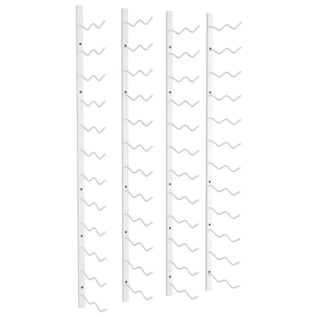 vidaXL Ραφιέρες Κρασιών Τοίχου για 24 Φιάλες 2 τεμ. Λευκές Σιδερένιες