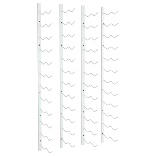 vidaXL Ραφιέρες Κρασιών Τοίχου για 24 Φιάλες 2 τεμ. Λευκές Σιδερένιες