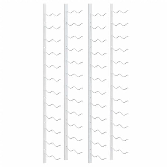 vidaXL Ραφιέρες Κρασιών Τοίχου για 24 Φιάλες 2 τεμ. Λευκές Σιδερένιες