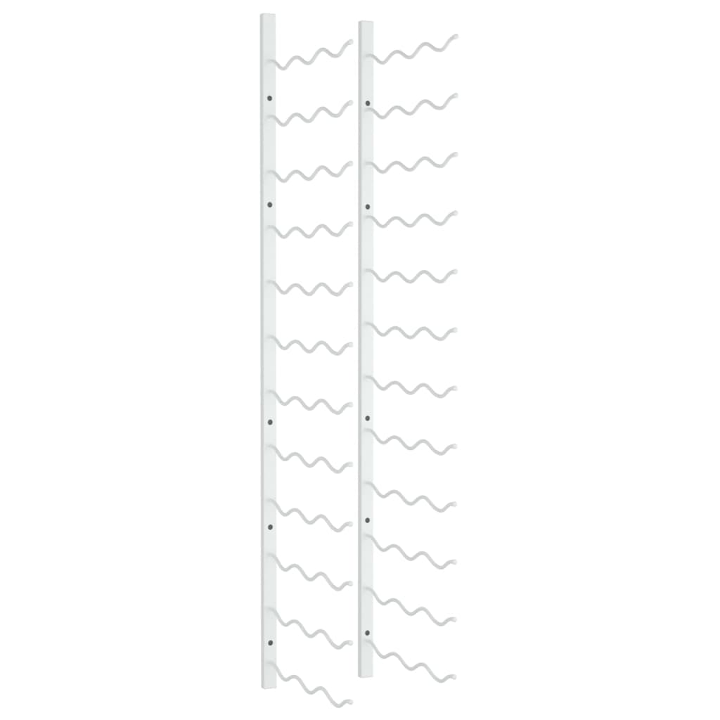 vidaXL Ραφιέρα Κρασιών Τοίχου για 36 Φιάλες Λευκή Σιδερένια