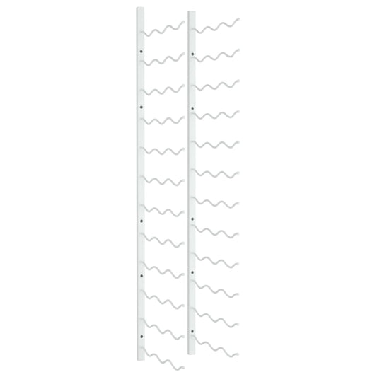 vidaXL Ραφιέρα Κρασιών Τοίχου για 36 Φιάλες Λευκή Σιδερένια