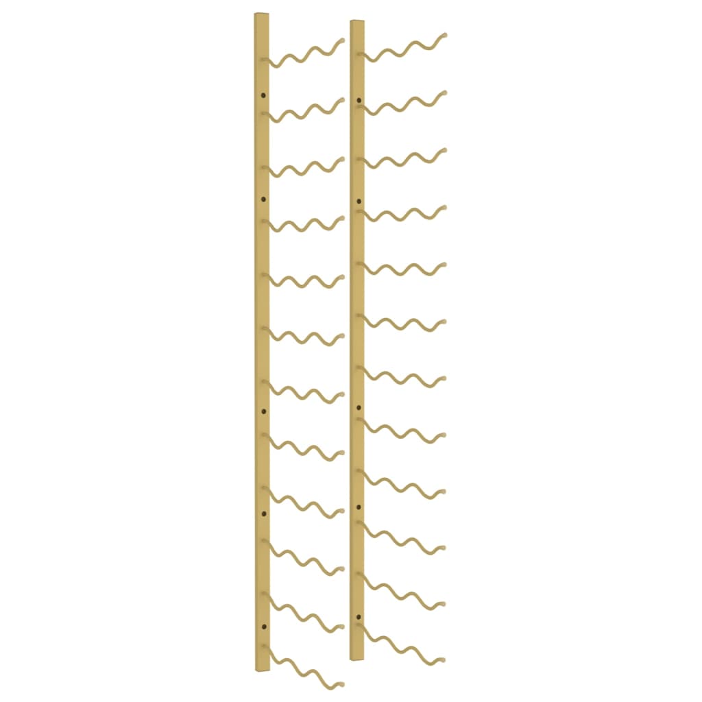 vidaXL Ραφιέρα Κρασιών Τοίχου για 36 Φιάλες Χρυσή Σιδερένια