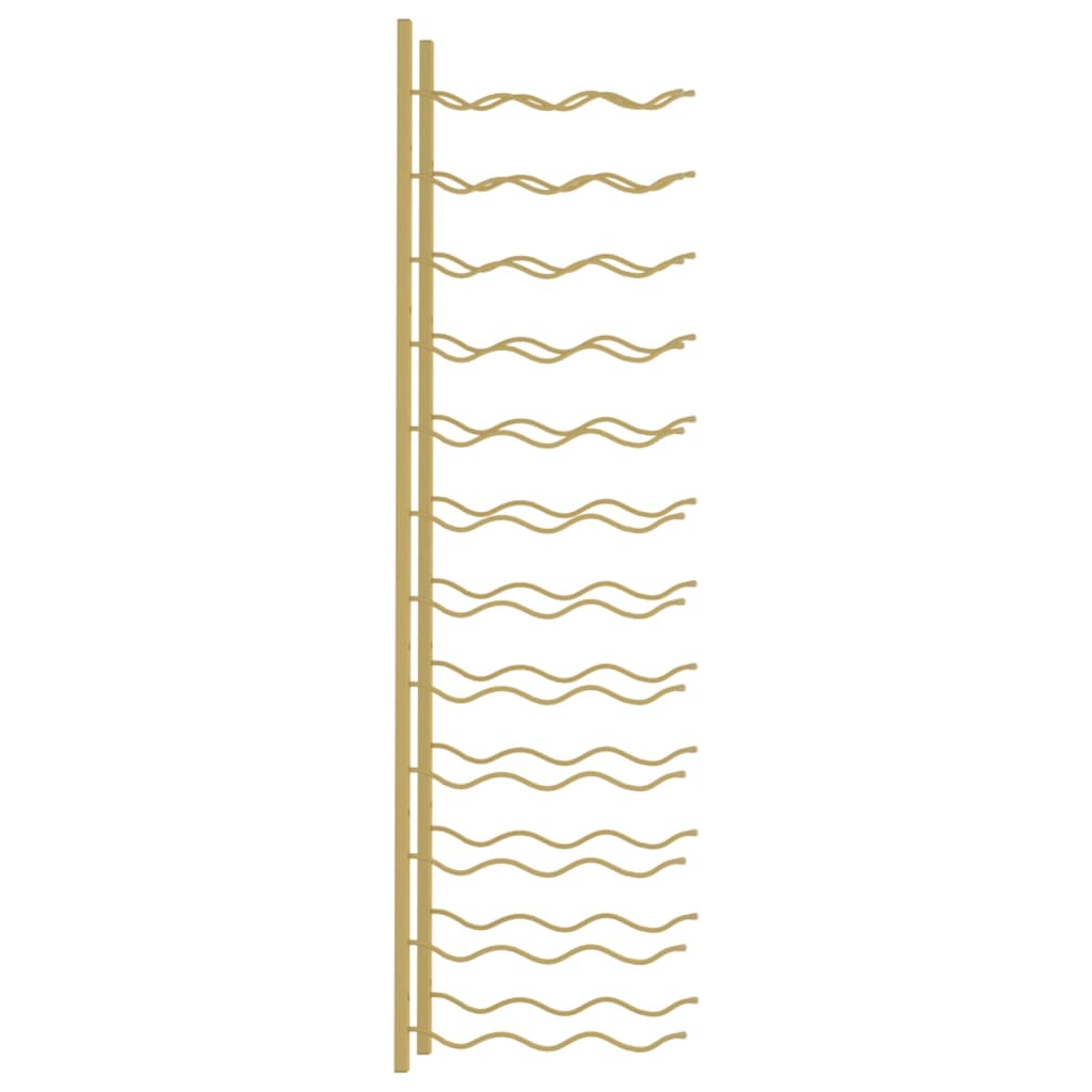 vidaXL Ραφιέρα Κρασιών Τοίχου για 36 Φιάλες Χρυσή Σιδερένια