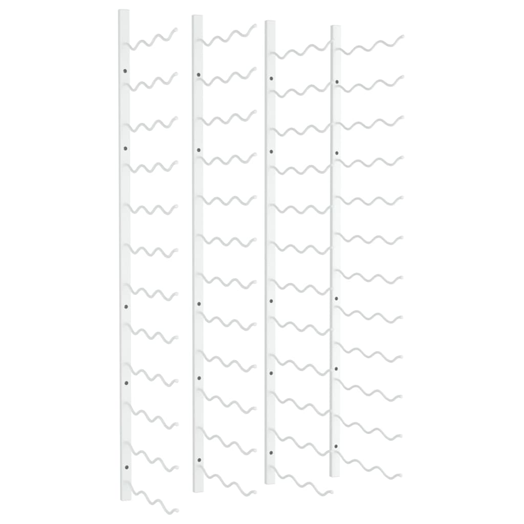 vidaXL Ραφιέρες Κρασιών Τοίχου για 36 Φιάλες 2 τεμ. Λευκές Σιδερένιες