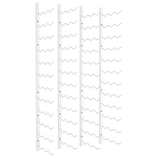 vidaXL Ραφιέρες Κρασιών Τοίχου για 36 Φιάλες 2 τεμ. Λευκές Σιδερένιες