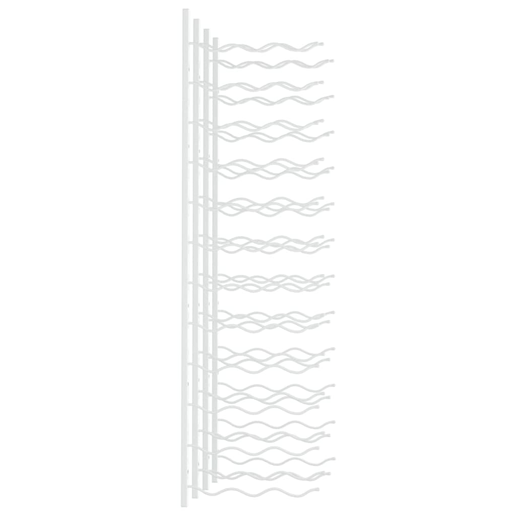 vidaXL Ραφιέρες Κρασιών Τοίχου για 36 Φιάλες 2 τεμ. Λευκές Σιδερένιες