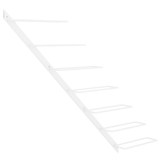 vidaXL Ραφιέρα Κρασιών Τοίχου για 7 Φιάλες Λευκή Μεταλλική