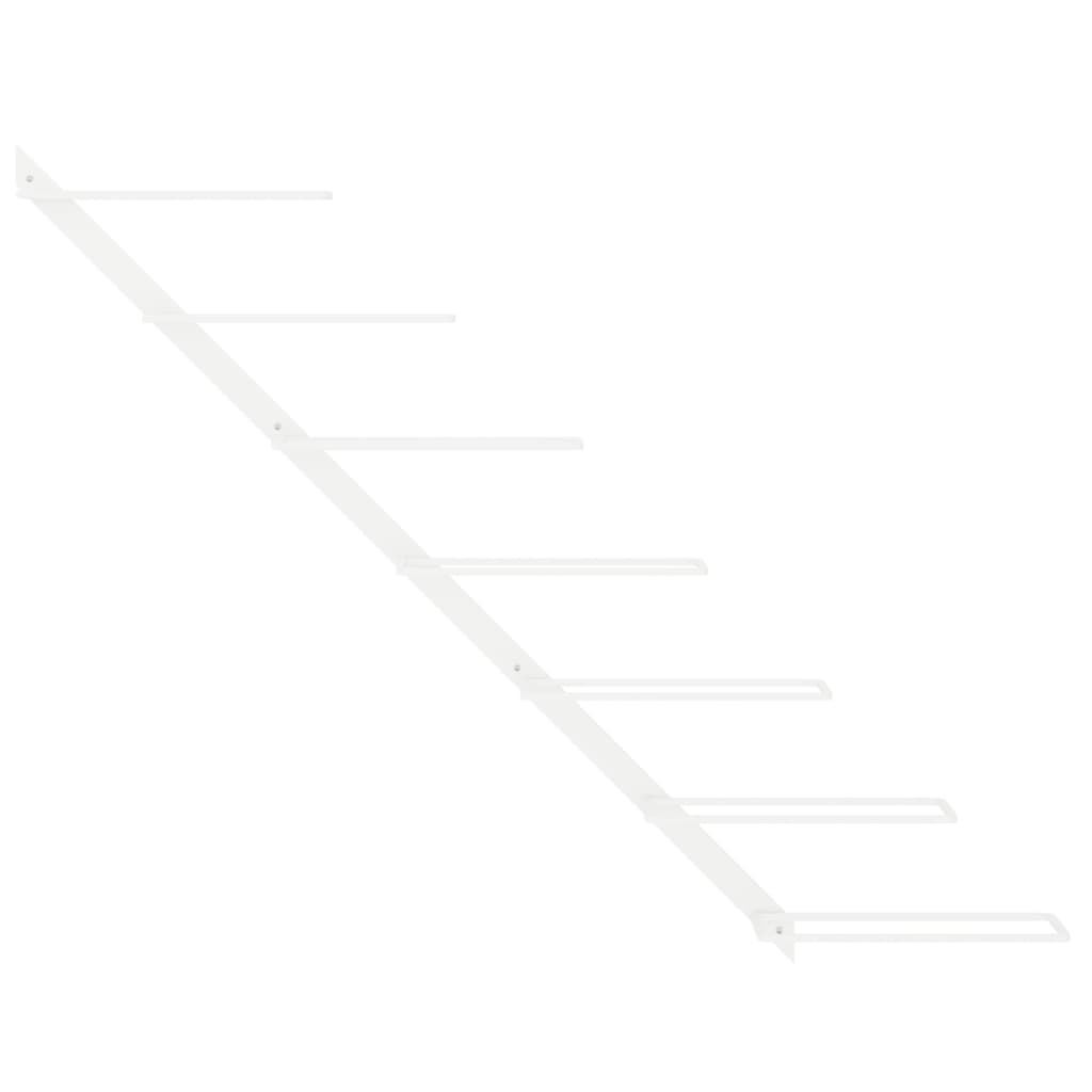 vidaXL Ραφιέρα Κρασιών Τοίχου για 7 Φιάλες Λευκή Μεταλλική