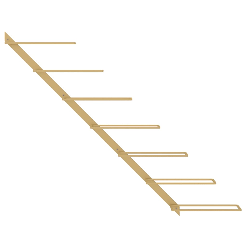 vidaXL Ραφιέρα Κρασιών Τοίχου για 7 Φιάλες Χρυσή Μεταλλική