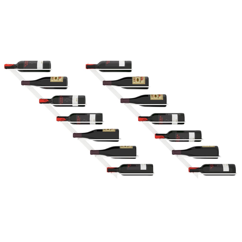 vidaXL Ραφιέρες Κρασιών Τοίχου για 7 Φιάλες 2 τεμ. Λευκές Μεταλλικές