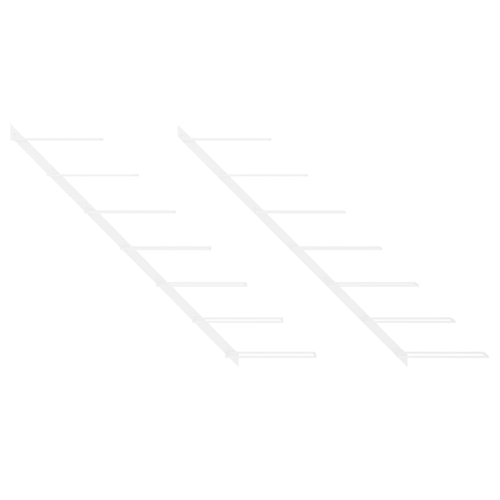 vidaXL Ραφιέρες Κρασιών Τοίχου για 7 Φιάλες 2 τεμ. Λευκές Μεταλλικές