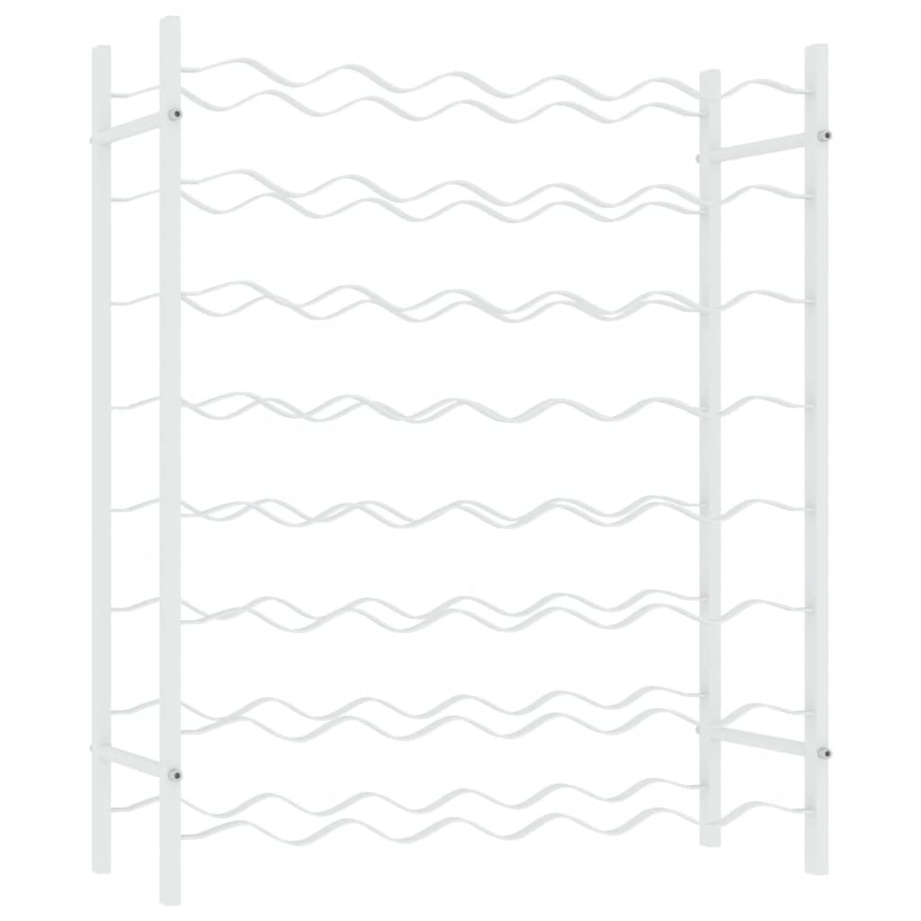 vidaXL Ραφιέρα Κρασιών για 48 Φιάλες Λευκή Μεταλλική