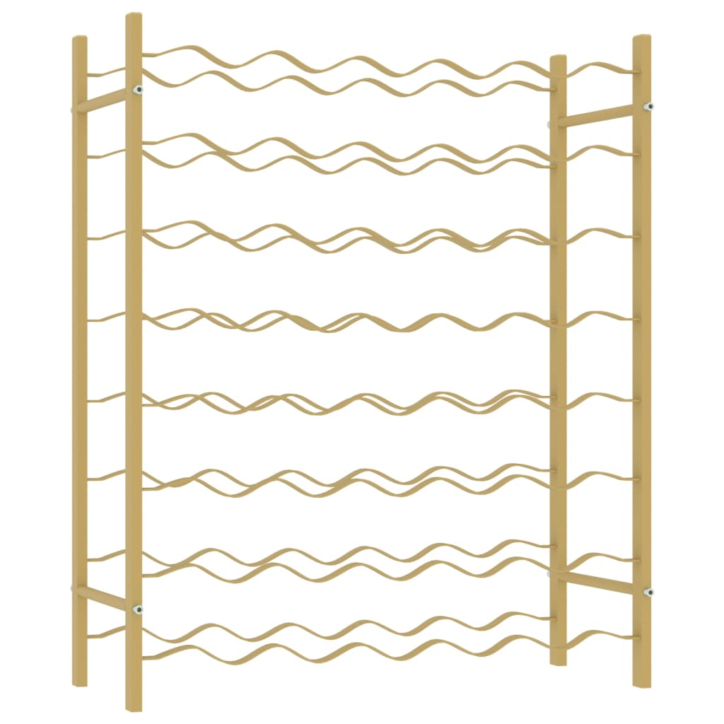 vidaXL Ραφιέρα Κρασιών για 48 Φιάλες Χρυσή Μεταλλική