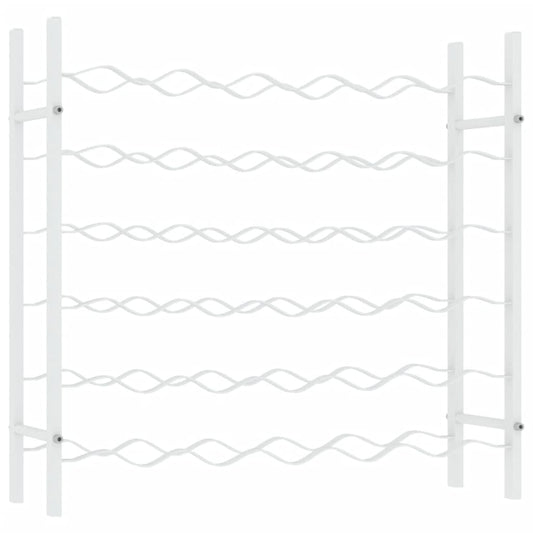 vidaXL Ραφιέρα Κρασιών για 36 Φιάλες Λευκή Μεταλλική