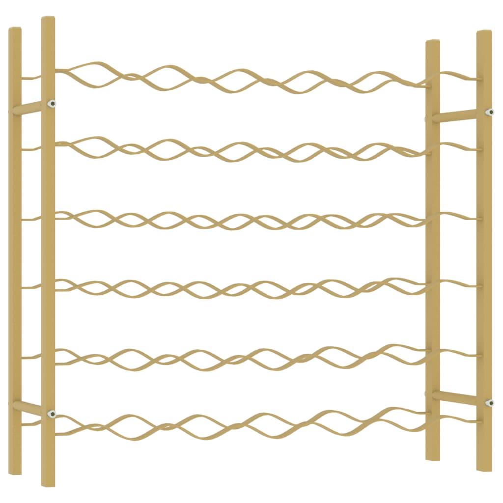 vidaXL Ραφιέρα Κρασιών για 36 Φιάλες Χρυσή Μεταλλική