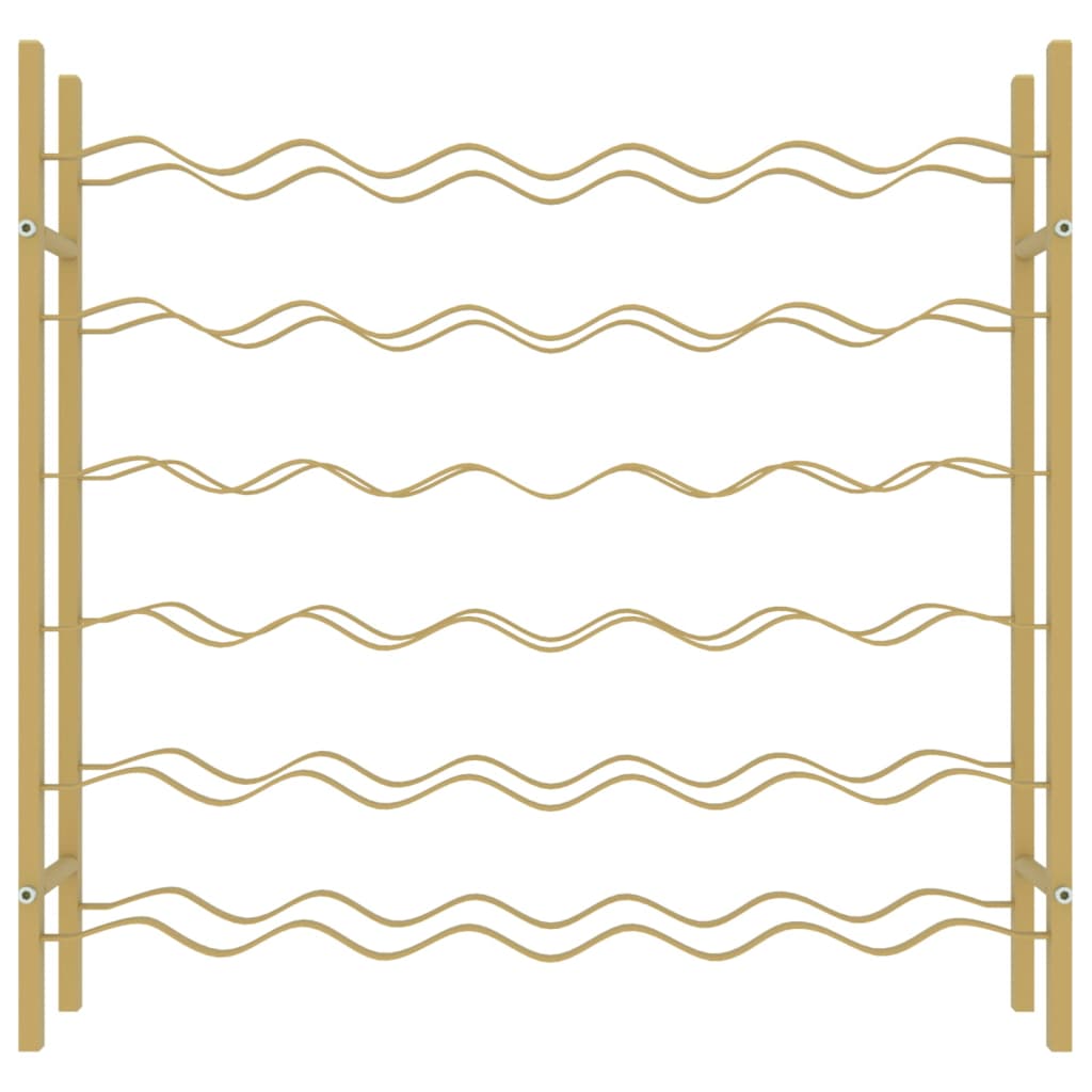 vidaXL Ραφιέρα Κρασιών για 36 Φιάλες Χρυσή Μεταλλική