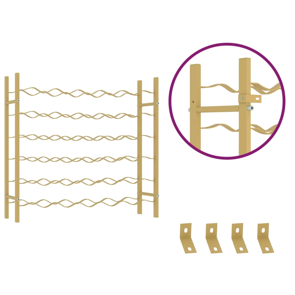 vidaXL Ραφιέρα Κρασιών για 36 Φιάλες Χρυσή Μεταλλική