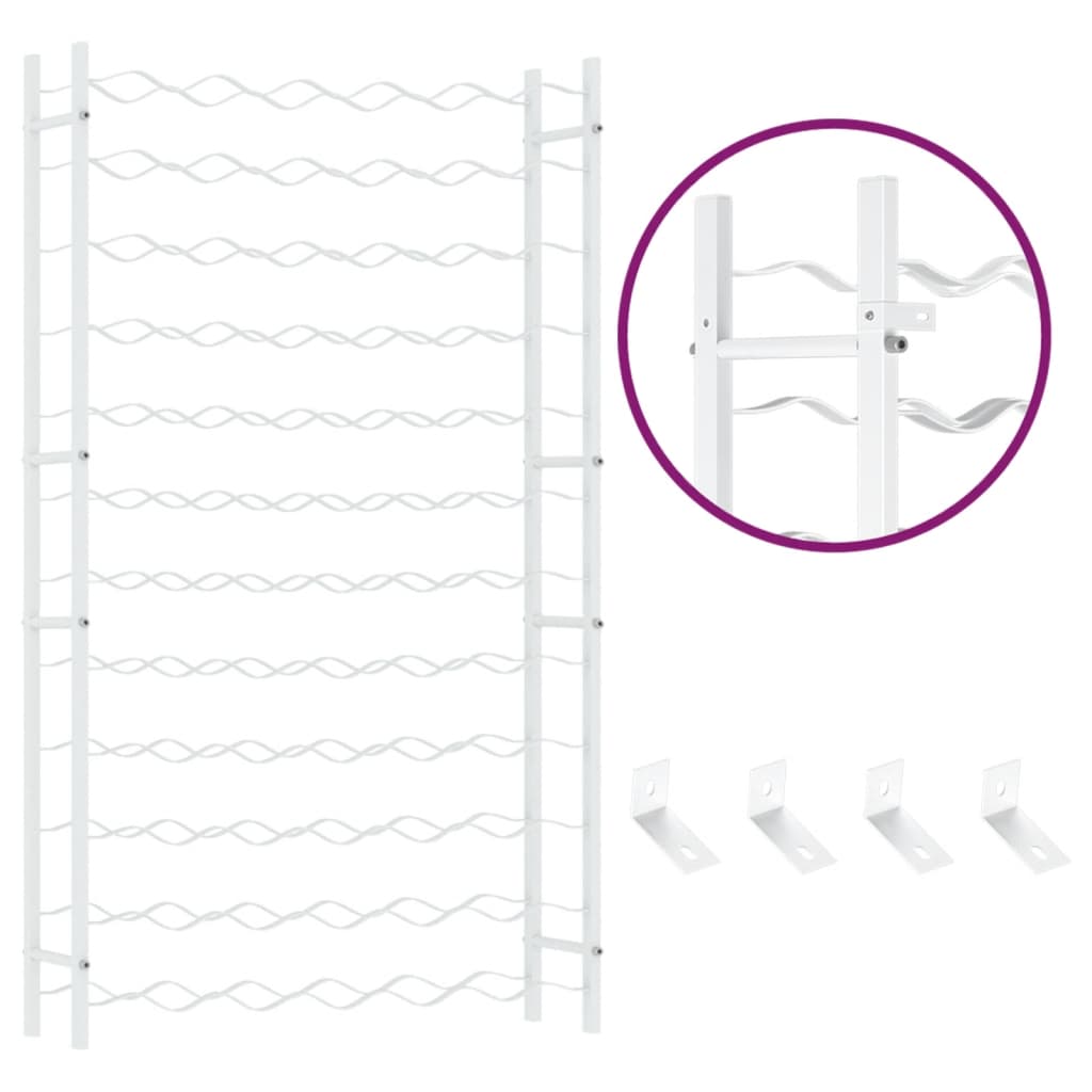 vidaXL Ραφιέρα Κρασιών για 72 Φιάλες Λευκή Μεταλλική