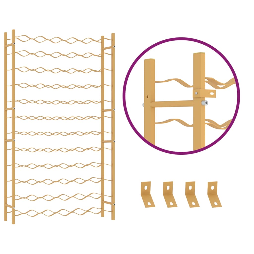 vidaXL Ραφιέρα Κρασιών για 72 Φιάλες Χρυσή Μεταλλική