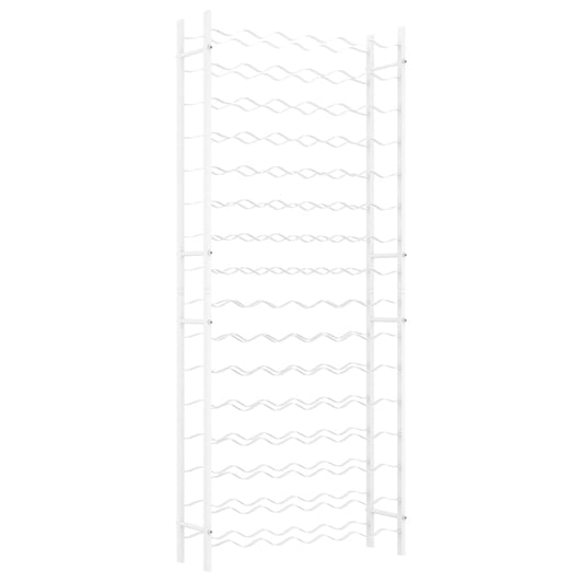 vidaXL Ραφιέρα Κρασιών για 96 Φιάλες Λευκή Μεταλλική