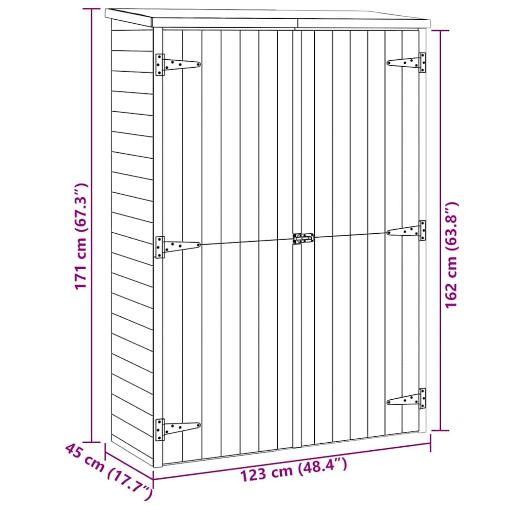vidaXL Αποθήκη Εργαλείων Κήπου 123x45x171 εκ. Εμποτισμένο Μασίφ Πεύκο