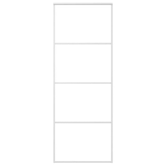 vidaXL Συρόμενη Πόρτα Λευκή 76 x 205 εκ. από Γυαλί ESG / Αλουμίνιο