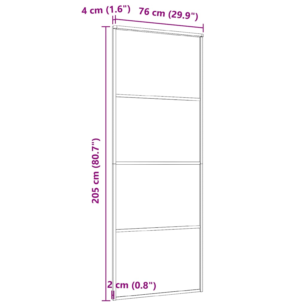 vidaXL Συρόμενη Πόρτα Λευκή 76 x 205 εκ. από Γυαλί ESG / Αλουμίνιο