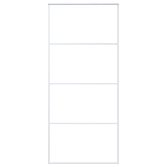 vidaXL Συρόμενη Πόρτα Λευκή 90 x 205 εκ. από Γυαλί ESG / Αλουμίνιο