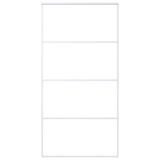 vidaXL Συρόμενη Πόρτα Λευκή 102,5 x 205 εκ. από Γυαλί ESG / Αλουμίνιο