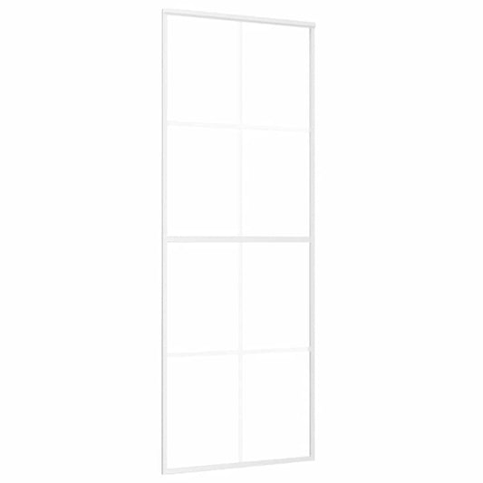 vidaXL Συρόμενη Πόρτα Λευκή 76 x 205 εκ. από Γυαλί ESG / Αλουμίνιο