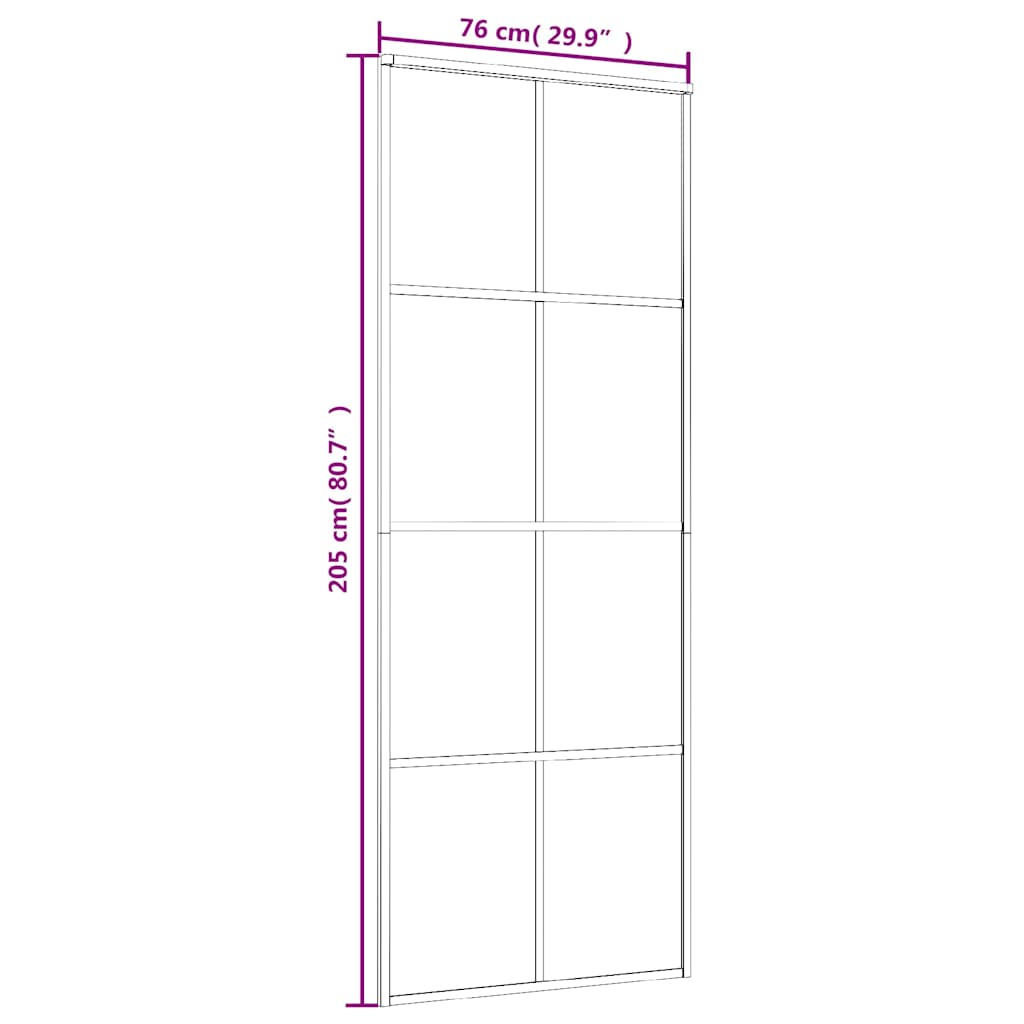 vidaXL Συρόμενη Πόρτα Λευκή Αμμοβολή 76 x 205 εκ. Γυαλί ESG/Αλουμίνιο