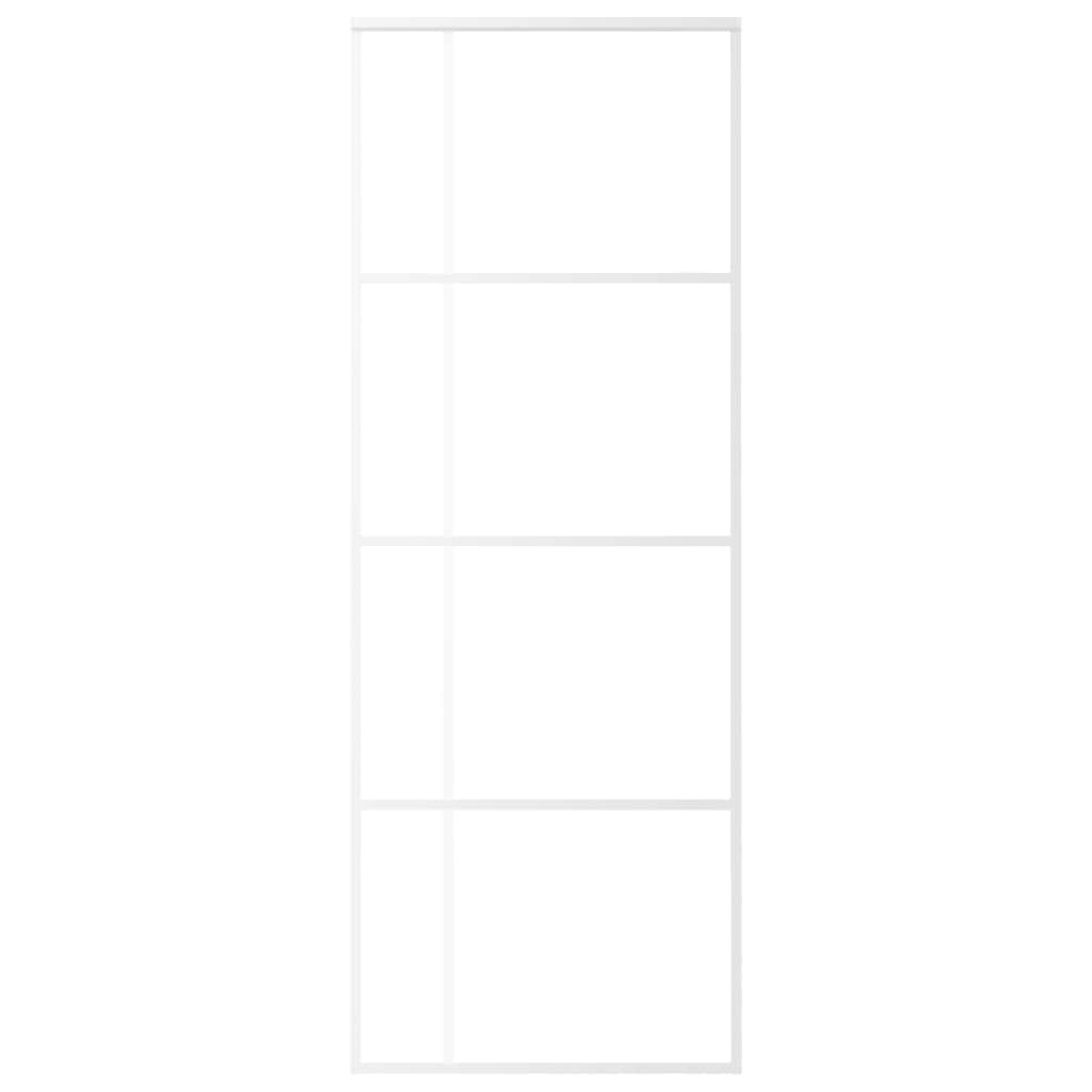 vidaXL Συρόμενη Πόρτα Λευκή 76 x 205 εκ. από Γυαλί ESG / Αλουμίνιο