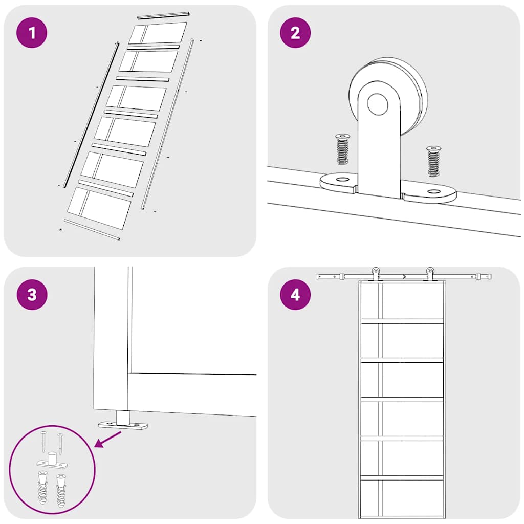 vidaXL Συρόμενη Πόρτα Λευκή 76 x 205 εκ. από Γυαλί ESG / Αλουμίνιο