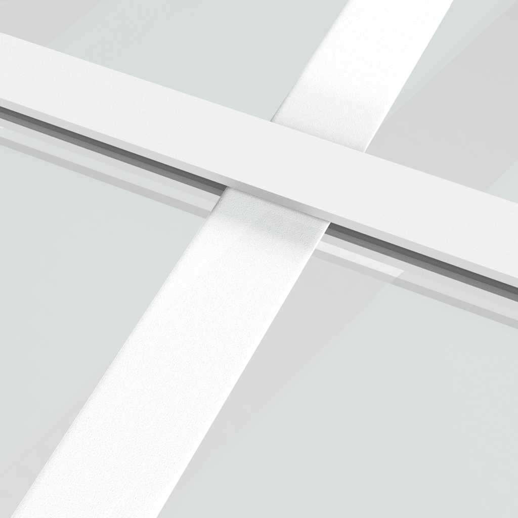 vidaXL Συρόμενη Πόρτα Λευκή Αμμοβολή 102,5x205 εκ. Γυαλί ESG/Αλουμίνιο