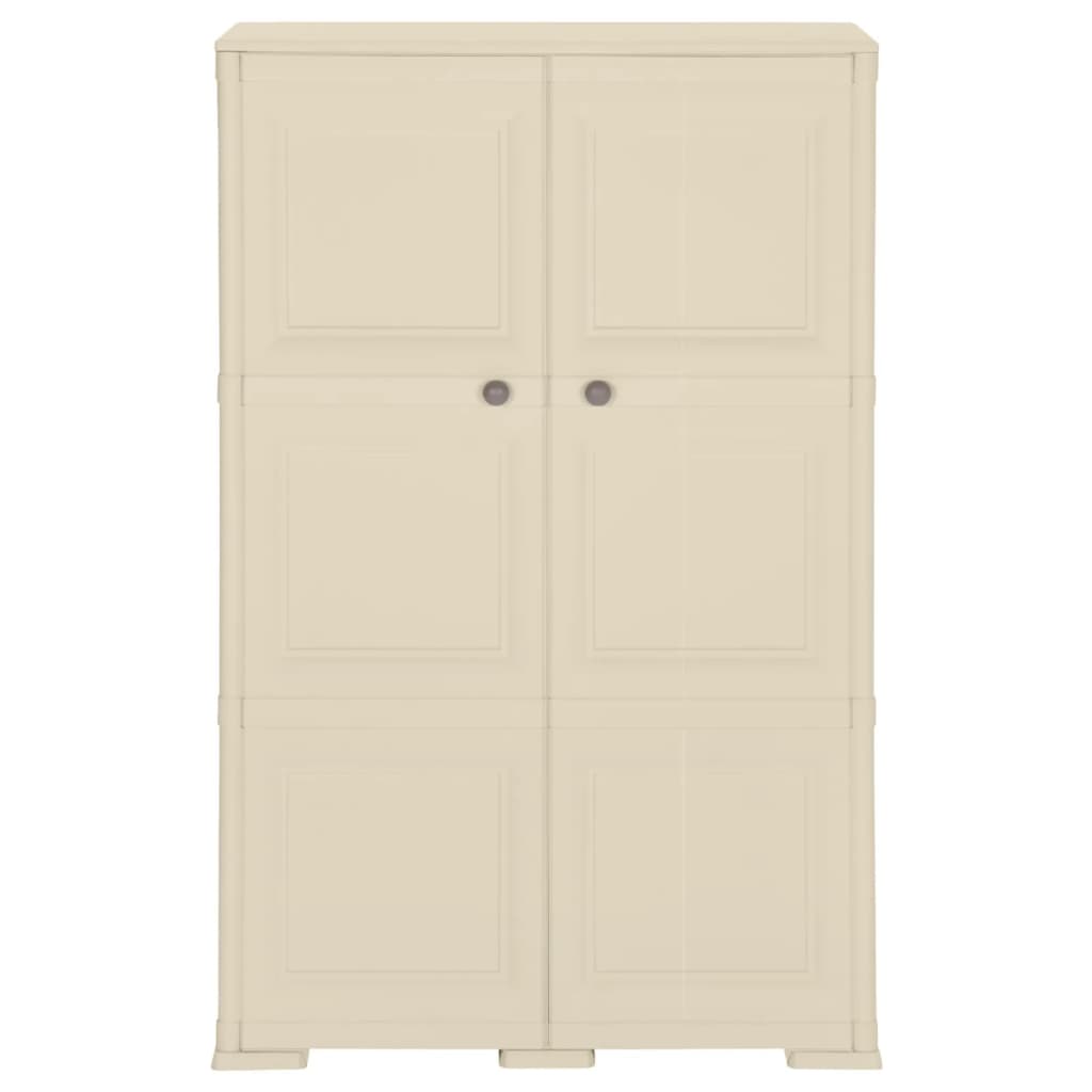 vidaXL Πλαστικό Ντουλάπι Angora Λευκό 79 x 43 x 125εκ. με Σχέδιο Ξύλου