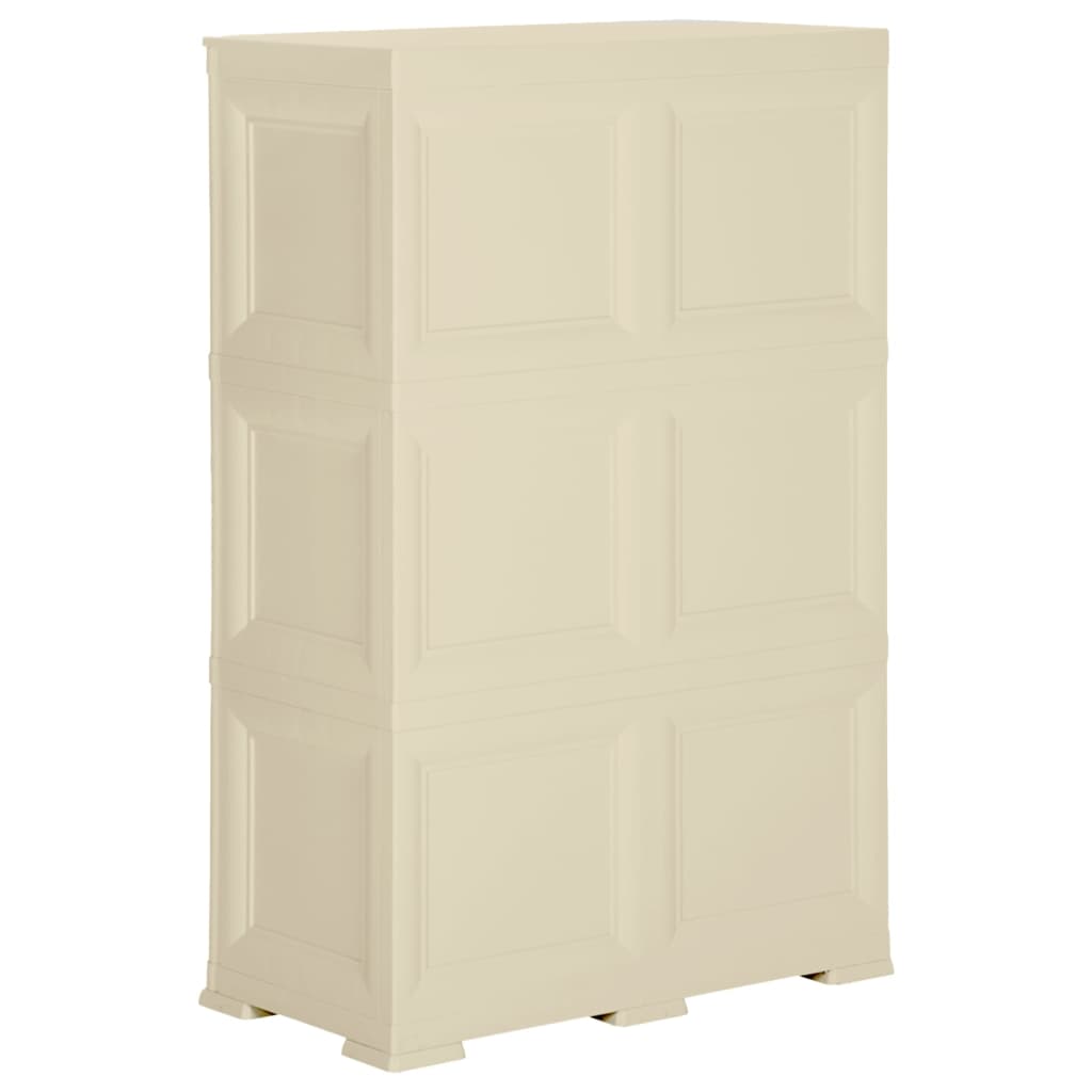 vidaXL Πλαστικό Ντουλάπι Angora Λευκό 79 x 43 x 125εκ. με Σχέδιο Ξύλου