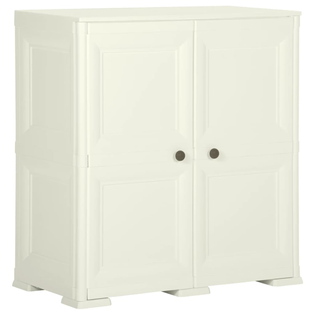 vidaXL Πλαστικό Ντουλάπι Κρεμ Ανοιχτό 79 x 43 x 85,5εκ με Σχέδιο Ξύλου