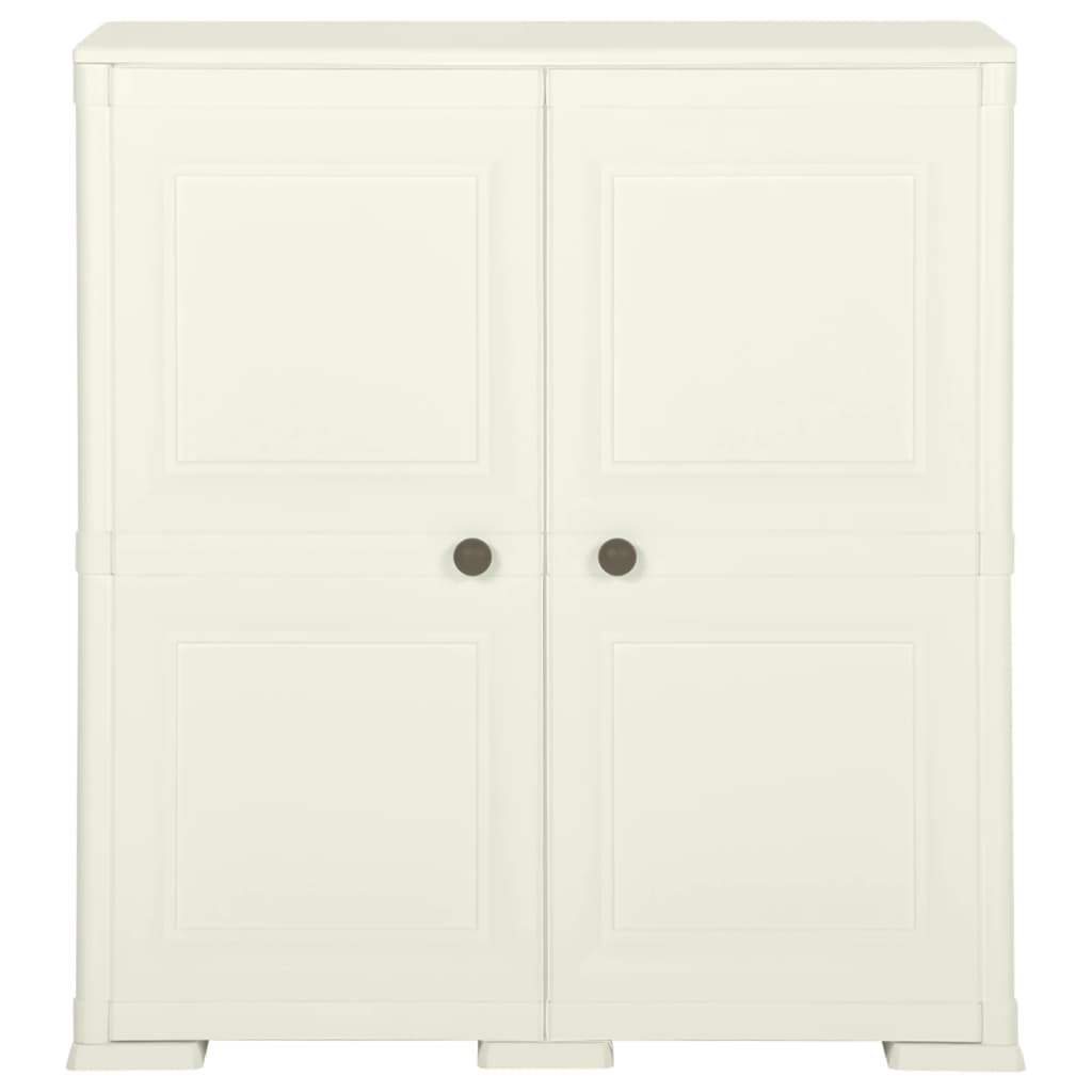 vidaXL Πλαστικό Ντουλάπι Κρεμ Ανοιχτό 79 x 43 x 85,5εκ με Σχέδιο Ξύλου