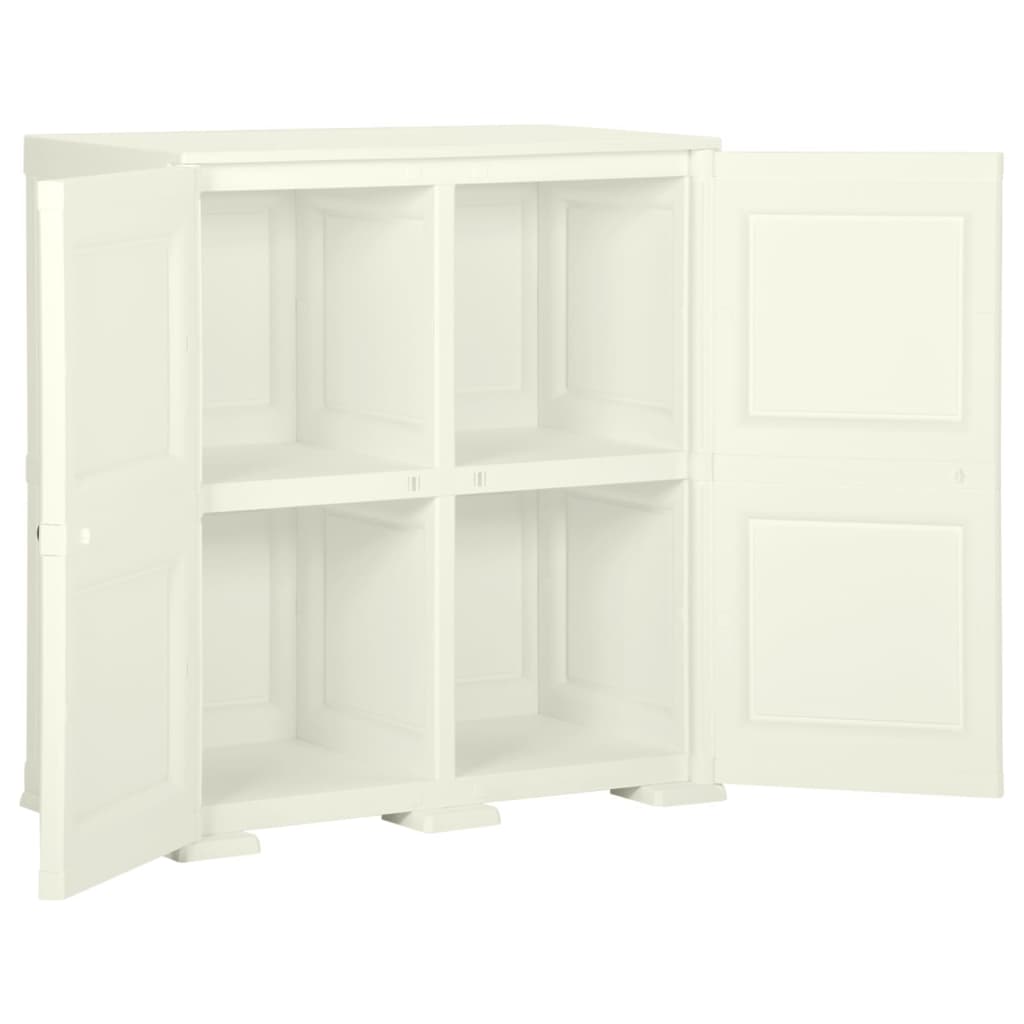 vidaXL Πλαστικό Ντουλάπι Κρεμ Ανοιχτό 79 x 43 x 85,5εκ με Σχέδιο Ξύλου