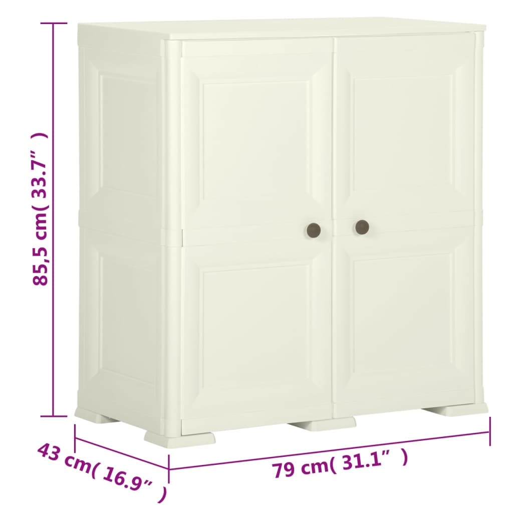 vidaXL Πλαστικό Ντουλάπι Κρεμ Ανοιχτό 79 x 43 x 85,5εκ με Σχέδιο Ξύλου